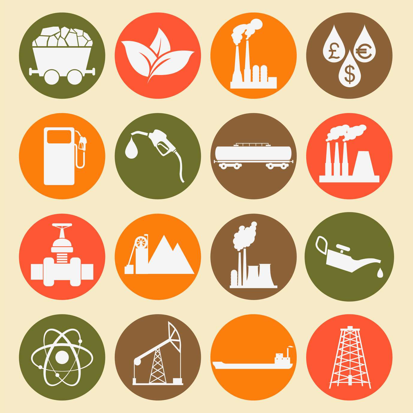 Set 16 fuel and energy icons